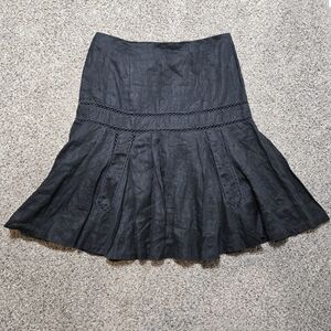 Ralph Lauren Black Textured Midi Skirt
